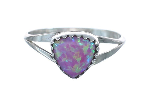 Native American Pink Opal Sterling Silver Ring Size 5 AX126451
